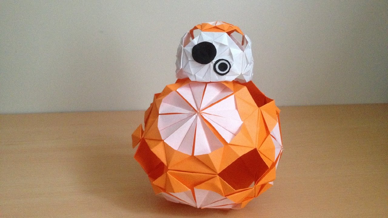 Origami Star Wars BB8 3D 折り紙のスター・ウォーズ BB8 立体 簡単な折り方(niceno1) YouTube