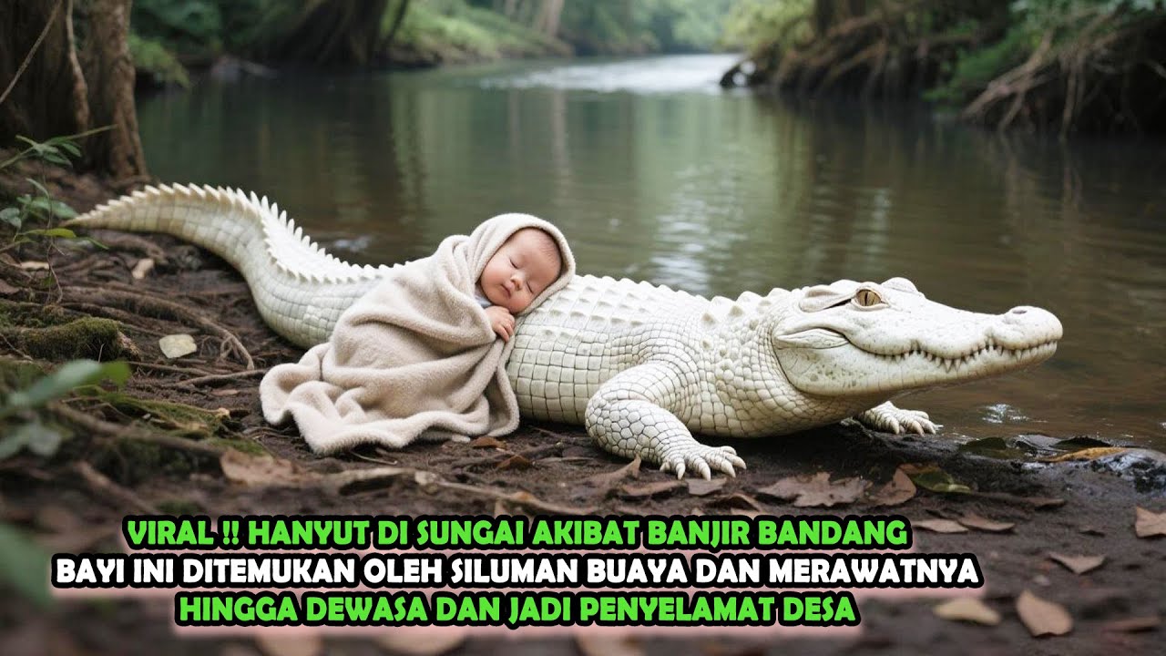 VIRAL !! HANYUT KARENA BANJIR BANDANG B0CAH INI JUSTRU DIRAWAT OLEH BUAYA PUTIH AJAIB , WARGA GEGER