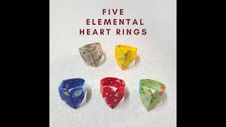 How to make origami elemental heart rings?