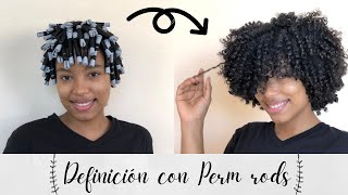 Definición con Perm rods en cabello tipo 4