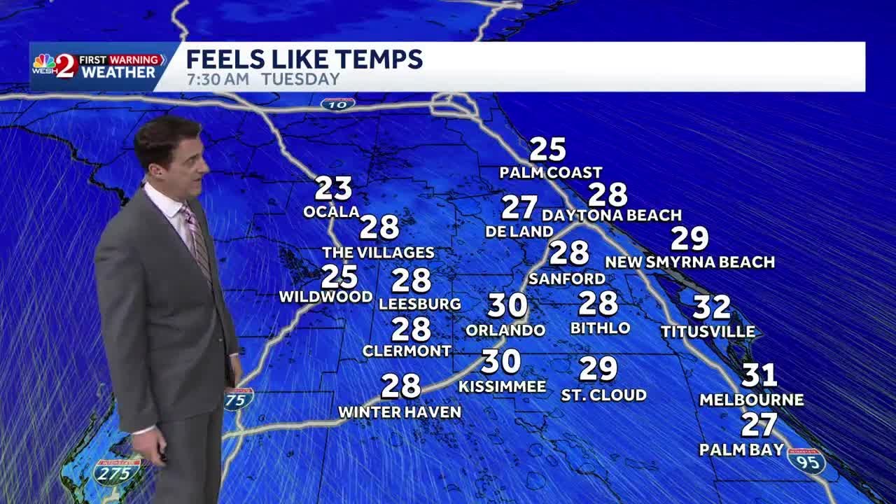Hot this weekend followed by drastic drop in temps in Central Florida ...
