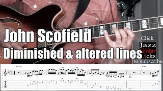 John Scofield Jazz Guitar Lick - Altered &amp; Diminished lines (Over Big Top)