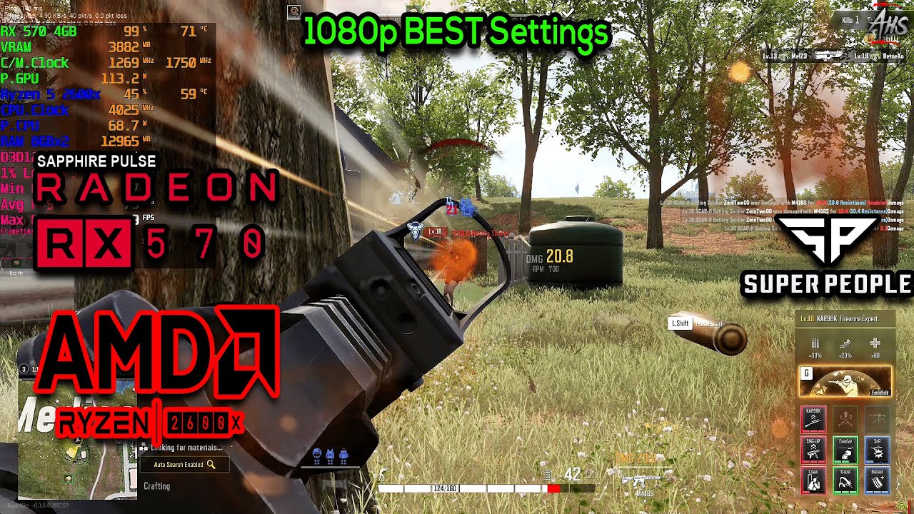 SUPER PEOPLE CBT | RX 570 4GB + Ryzen 5 2600x | 1080p Settings