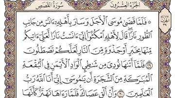 سورة القصص مكتوبه بصوت الشيخ ياسر الدوسري