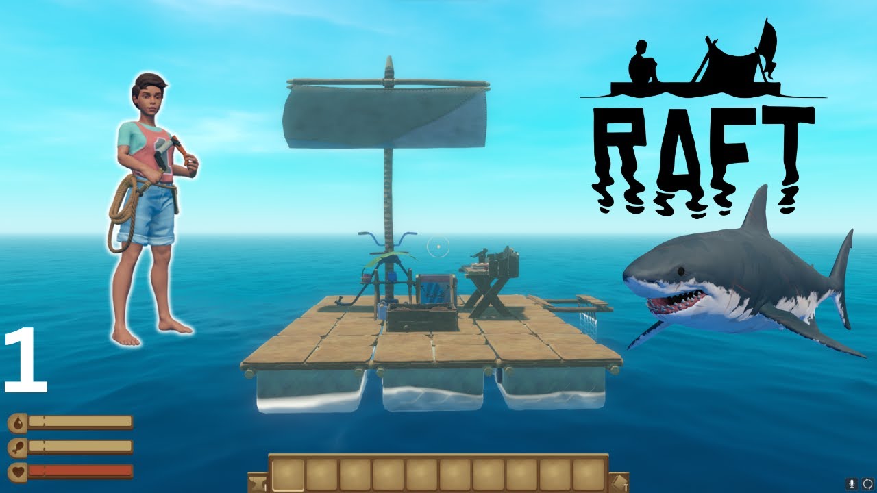 Shark From Raft SHARKS ARE MEAN! l Raft Ep 1 - YouTube