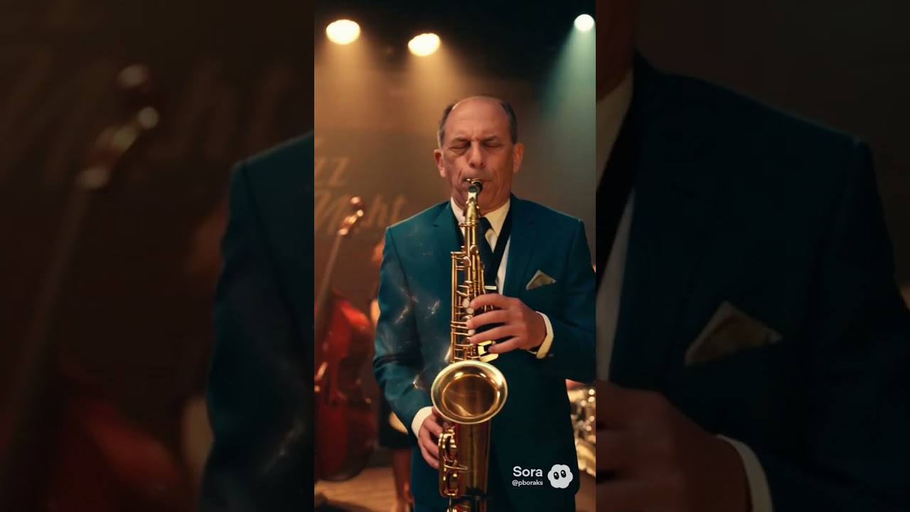 Magically stepping in for the sax player.