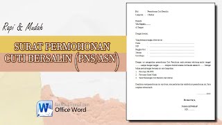 Contoh Surat Permohonan Cuti Bersalin Untuk PNS