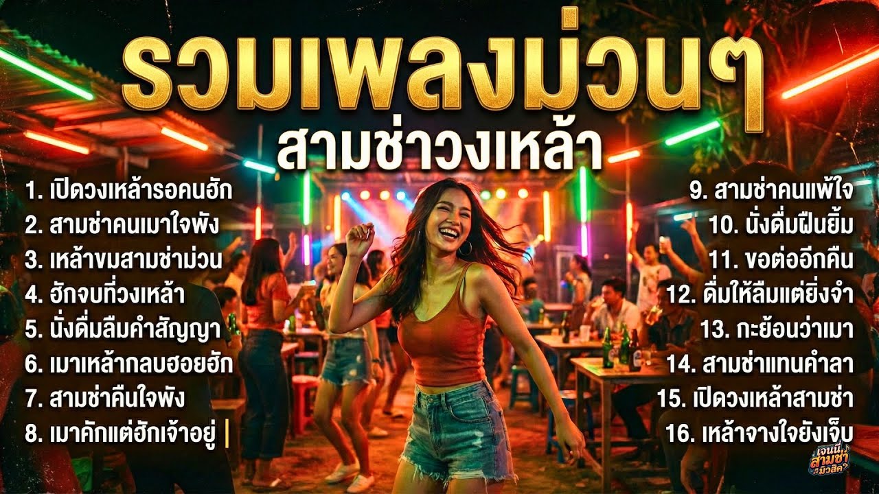 รวมเพลงสามช่า วงเหล้า สายเมา สายเศร้า เพลงนั่งดื่ม อกหัก เปิดฟังยาวทั้งคืน เต้นมันส์ๆ ไม่มีโฆษณา