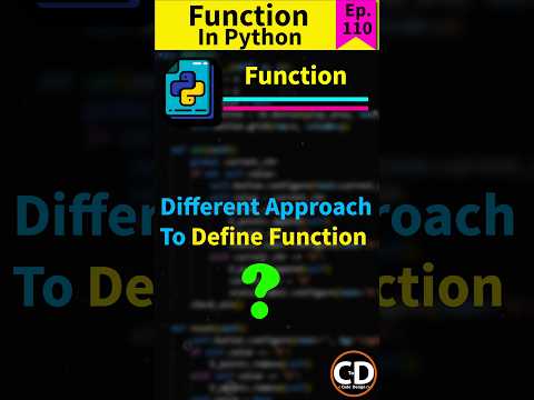 Different Approach to Define Function in Python - Python Short Series Ep. 110 #python #coding