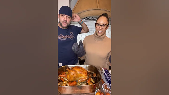 Tamera Mowry cooked roasted chicken sweet mashed potatoes mixed green salad