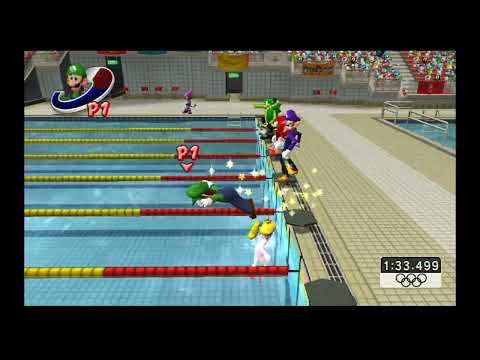 Mario Sonic At The Olympic Games 4x100m Freestyle Mario Peach Luigi Daisy