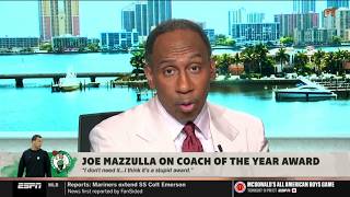 FIRST TAKE | Stupid award! - Stephen A. reacts to Joe Mazzulla’s shocking take on Coach of the Year