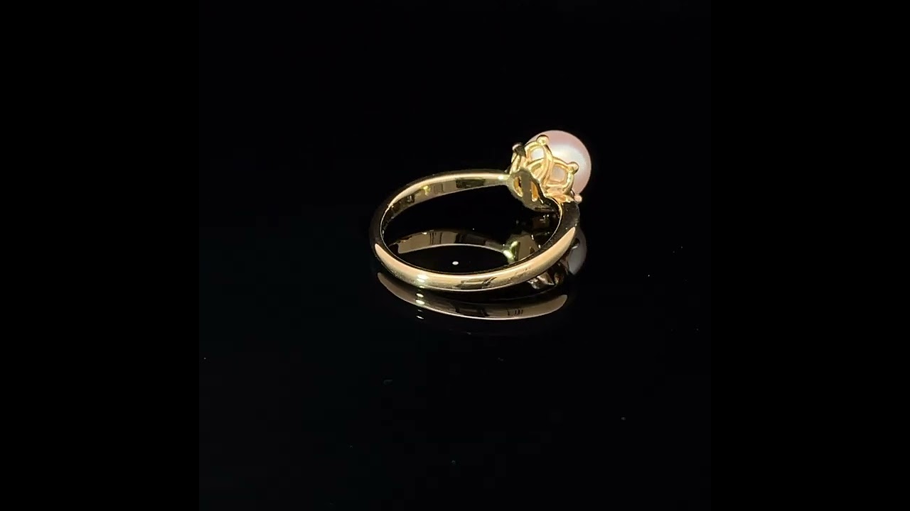 タサキ 田崎真珠 アコヤ真珠 リング K18イエローゴールド TASAKI 一粒 