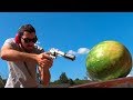 TIRO DE REVÓLVER .44 MAGNUM VS MELANCIA EM SUPER CAMERA LENTA