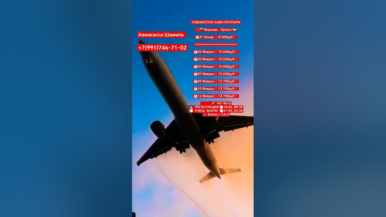 УЗБЕКИСТОН ХАВО ЙУЛЛАРИ🛫🇷🇺 Внуково - Ургенч 🇺🇿🧳 Багаж = 23+5 КАНАЛГА ...