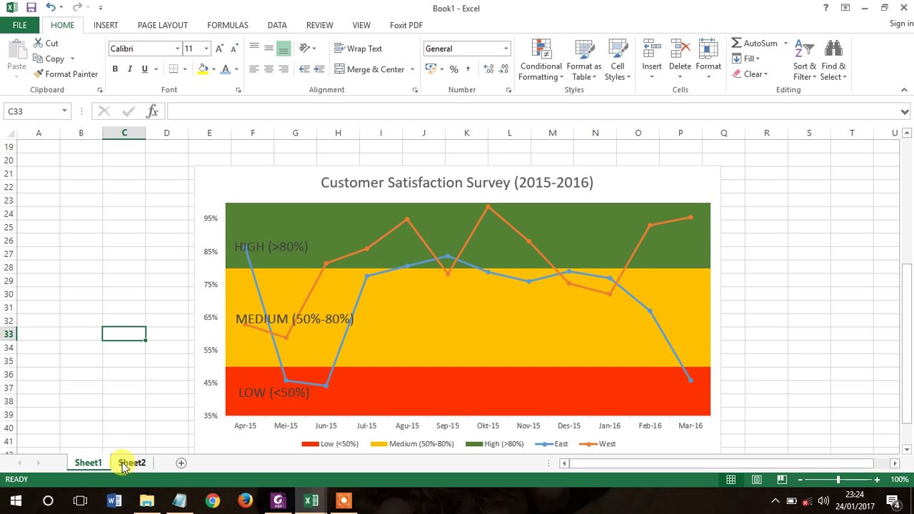 Excel Chart Shaded Band