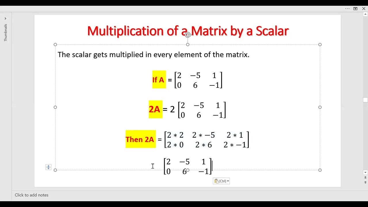scalar and matrix multiplication assignment edgenuity