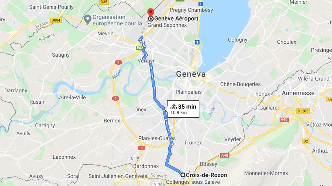 ⁴ᴷ⁶⁰ Cycling Switzerland from Croix-de-Rozon to Geneva airport (24 August 2020 - 7:45am)