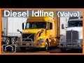 ►10 Hours of Diesel Truck Idling: Yellow Volvo, Semi truck sounds #3, engine sounds ASMR