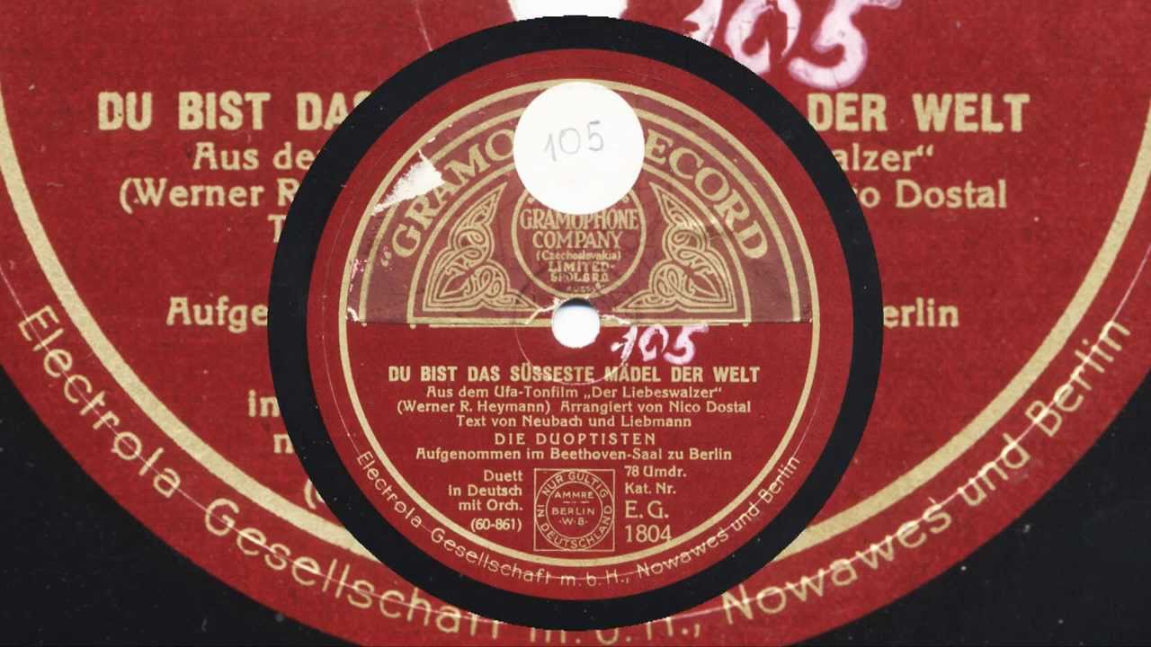 Die Duoptisten Du bist das süßeste Mädel der Welt (1930) YouTube