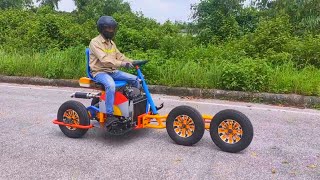 Build An Amazing Trike Uses 4 Car Wheels With Single Side Swingarm