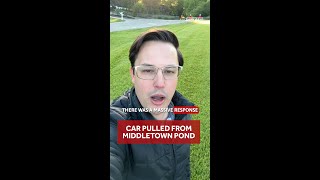 Car into water in Middletown pond prompts large response; car pulled from water