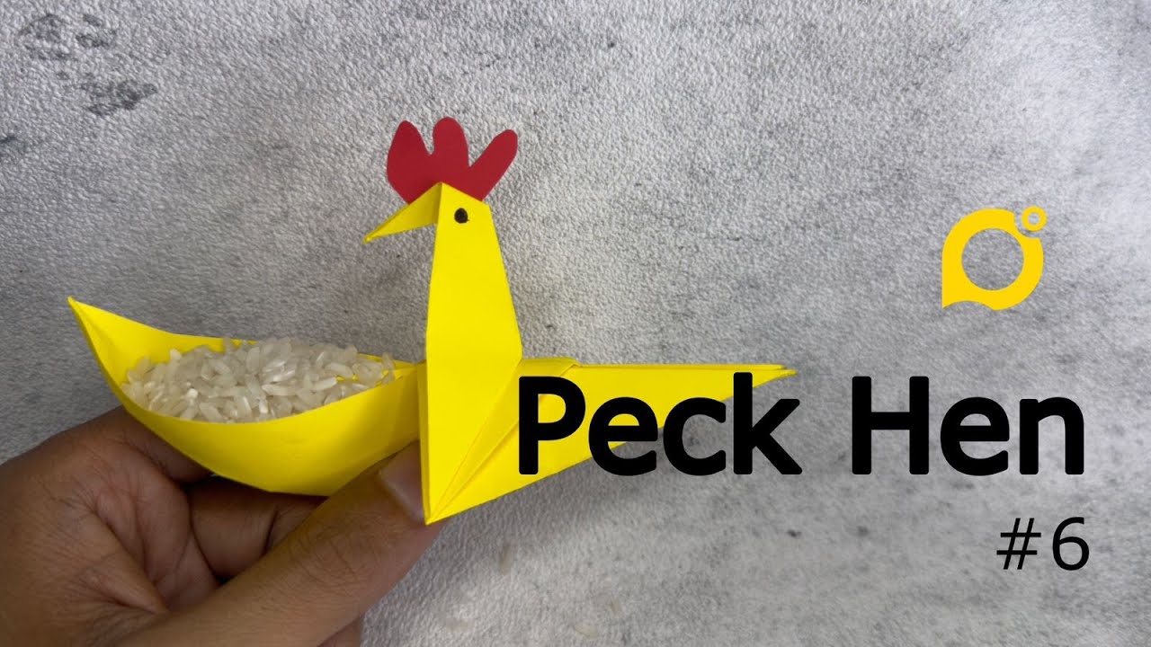 Easy Origami Peck Hen | How to Make a Pecking Chicken Origami #6 - YouTube
