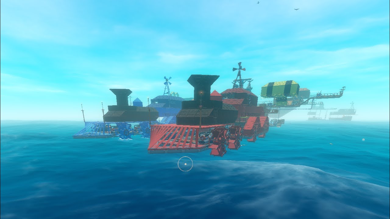 I built Trains to drag my Raft because it was too weak | Survival Raft ...