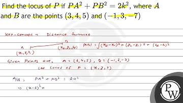 Find the locus of \( P \) if \( P A^{2}+P B^{2}=2 k^{2} \), where \( A \) and \( B \) are the po...