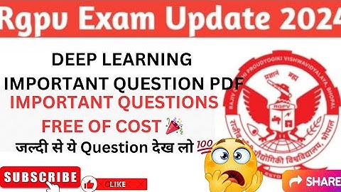 Deep Learning| Top 20 Questions | RGPV Exam 2024 Dec | How to Pass In Deep Learning Exam | #exam