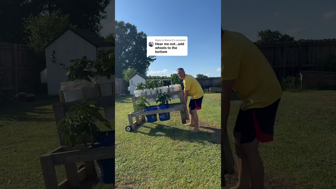 DIY Bucket Garden with Wheels #diy #garden #containergardening