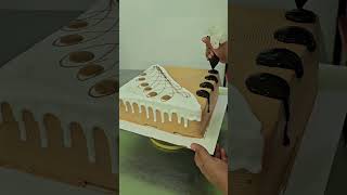 tutorial para decorar un pastel cuadrado con crema de chocolate #tutorialscake #cakedesign tutorial para decorar un pastel cuadrado con crema de chocolate #tutorialscake #cakedesign