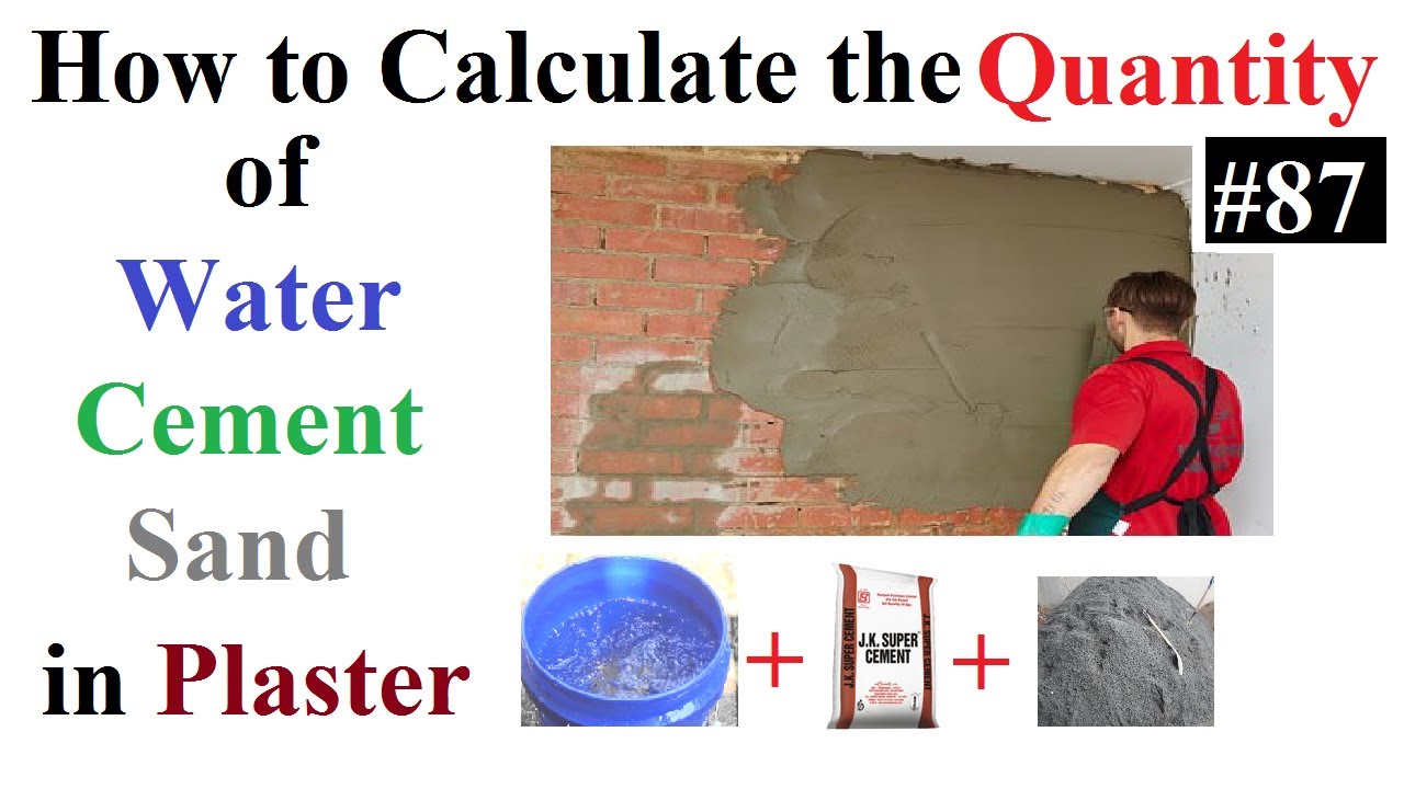 How to Calculate Quantity of Water, Cement and sand in plaster in Urdu