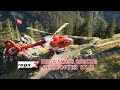 Rega Switzerland. Air rescue ( Helicopter H145 ) on Wasserauen Ebenalp.