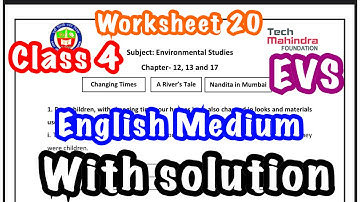Class 4 EVS ( ENGLISH MEDIUM ) WORKSHEET 20 solved assignment Edmc class 4 EVS worksheet