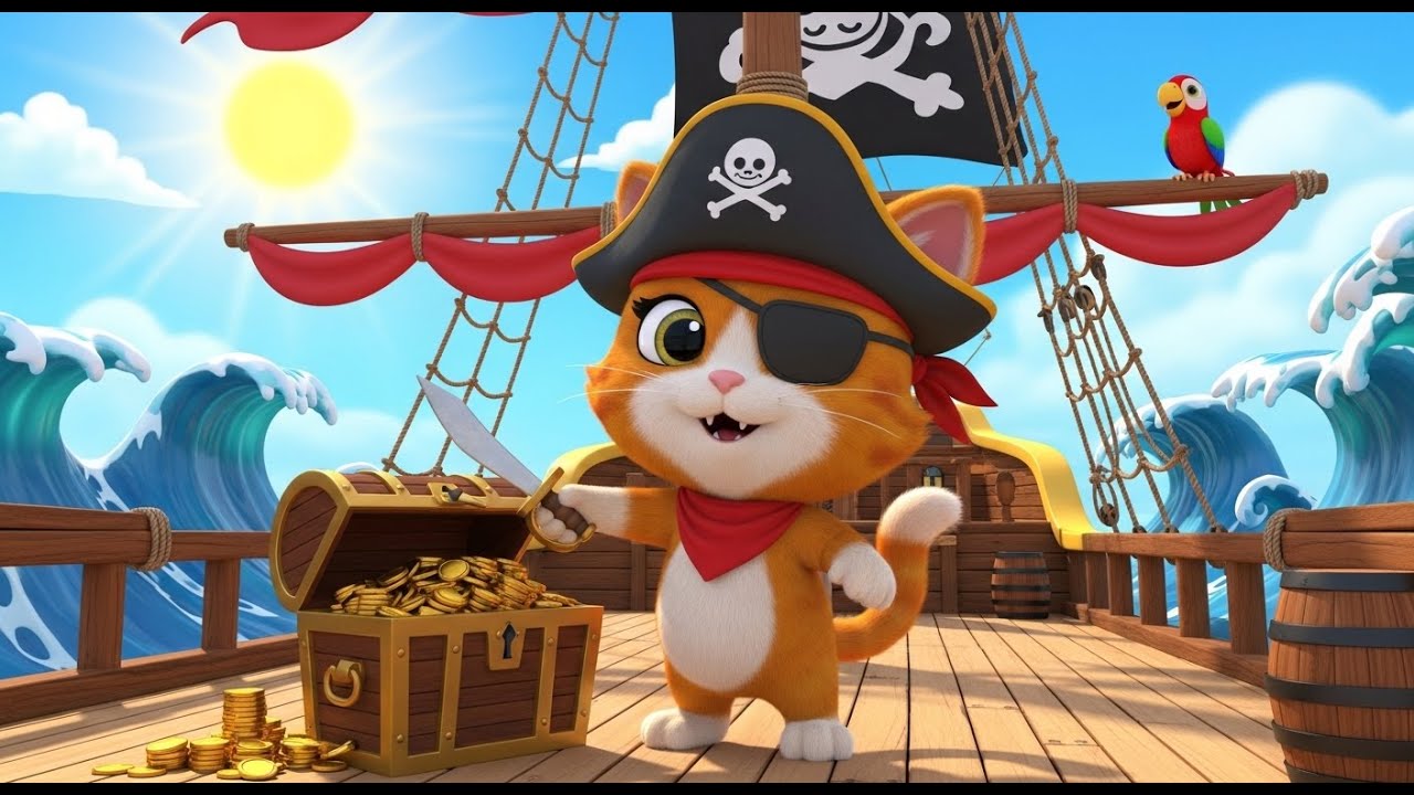 Kitty Becomes a Pirate 🏴‍☠️ | Funny and Fun Kids Nursery Rhyme Animation