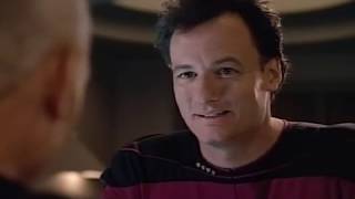 Q, Guinan, Riker, and Picard Talk