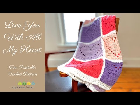 Crochet Blanket Pattern. Heart Baby Blanket Pattern. Easy Valentines Gift  Crochet Afghan. Modern Unique Love Heart Throw Handmade Blanket 