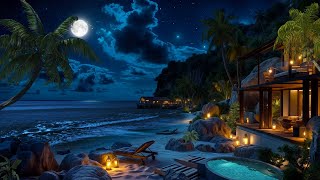 Island Night Retreat | Balinese Villa Ambience with Calm Ocean Waves  & Rustling Palms 🏝️ screenshot 4