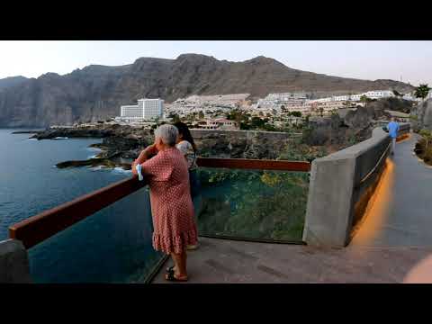 New promenade Los Gigantes. Tenerife. Video vlog about travel from Spain 4K.