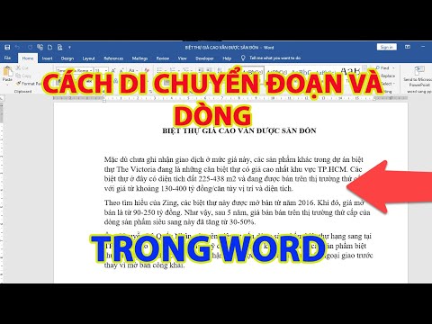 Cách di chuyển đoạn văn bản và dòng trong word