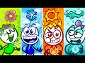 Fire Nate, Water Nate, Earth Nate and Air Nate | Animated Cartoons Characters | Four Element