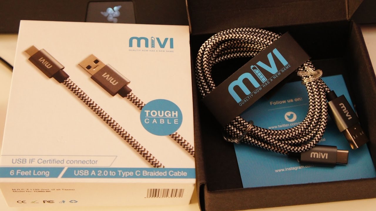 Mivi USB Type C Nylon Braided Cable Review And Charge Speed Test USB Type A To Type C YouTube
