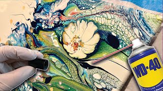 Acrylic Swipe & Magic Flowers | WD-40 Pour Painting | Unique Floral Reactions