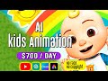 How i create faceless youtube channels for kids animationmake money with ais