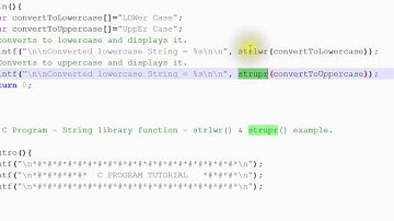 STRLWR STRUPR  FUNCTIONS IN C PROGRAM
