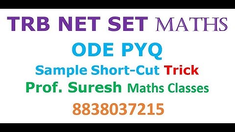 ODE PYQ Sample Short-Cut Trick | Prof. Suresh
