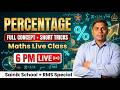 PERCENTAGE SHORT TRICK   |SAINIK SCHOOL | RMS | school Preparation |#ThePrimeClasses