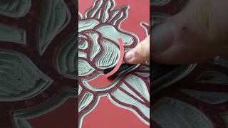 Clearing out a flower carving 🌹✨ #art #satisfying #artist #carving #linocut #printmaking #relaxing