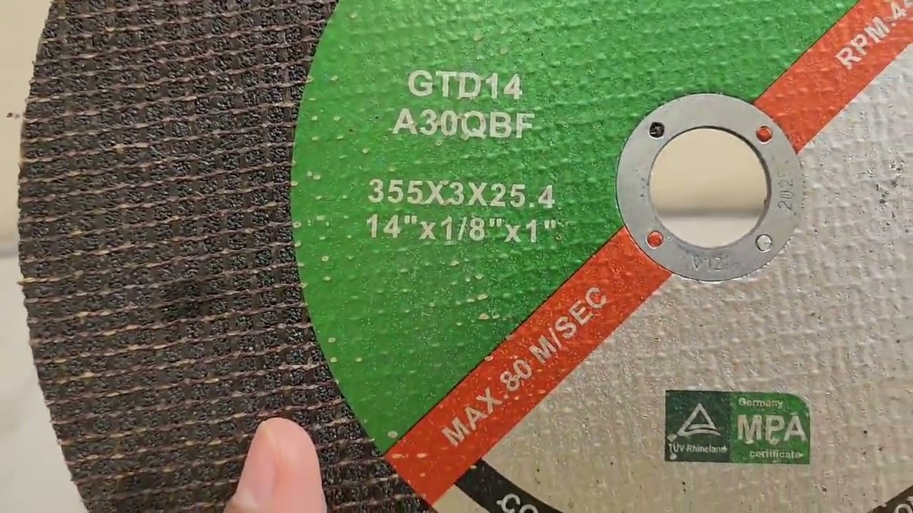 قرص القطع / الجلخ 1 : أهم النقاط المطلوبة لقرص القطع والتجليخ  Cutting Grinding  Disc